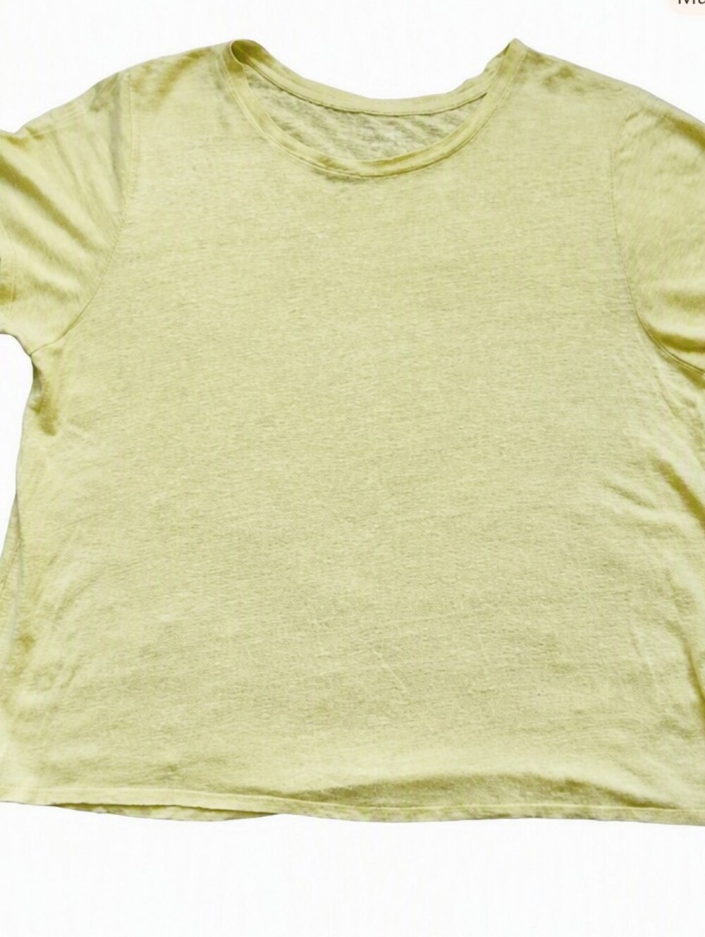 LIKE NEW Eileen Fisher 100% Organic Linen Tee - Yellow, S